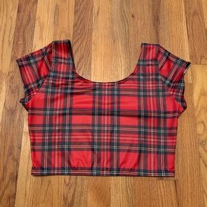 BlackMilk Clothing Tartan Red Crop Top